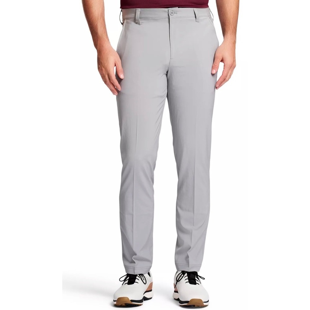 IZOD Golf Mens 38x30 Light Gray Pleated Front Straight Leg Pants 4564258
